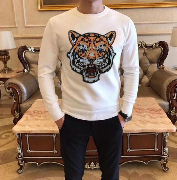 

hip hop sweater casual drill loose knitted men's sweaters new asian brand design a06, White;black