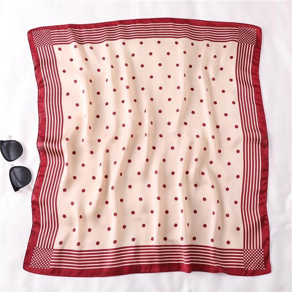 

2020 square silk scarf women office neck scarves fashion foulard dots print shawl for ladies summer wrap head kerchief new wmtzep bdesybag, Blue;gray