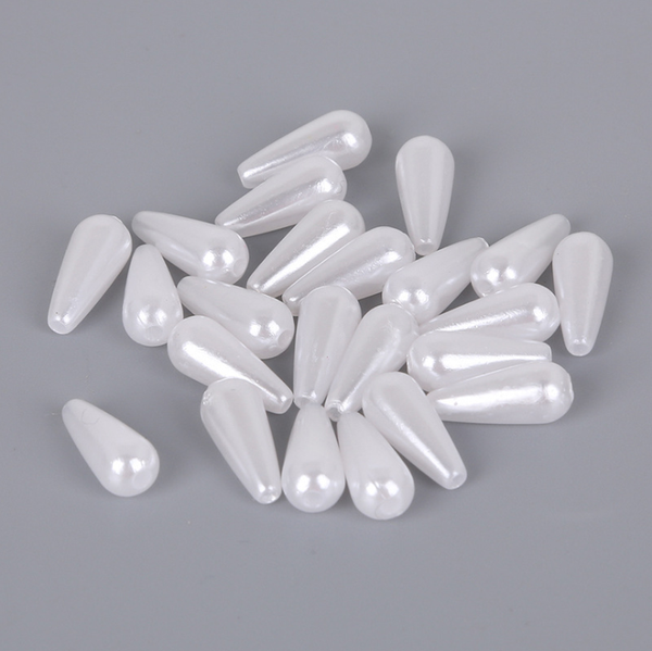 

100pcs 6x10mm 6x14mm water droplets imitation pearls straight hole spacer beads for needlework accessories & jewelry making