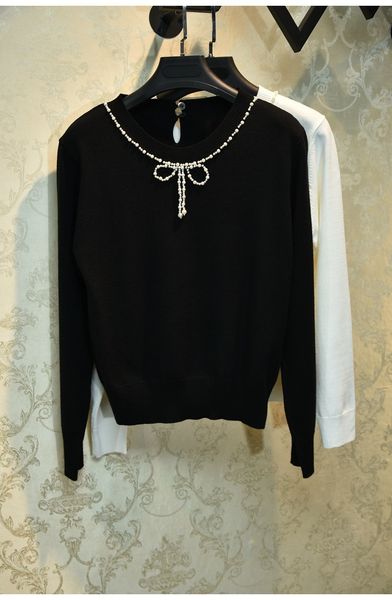 

712 2020 brand same style regular long sleeve kint sweater white black pink pullover crew neck sweater yashi