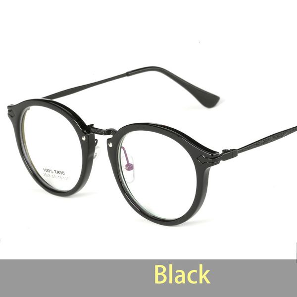 

2021 new retro clear round eyeglasses frame optical reading for men women computer glasses oculos 2563 bb8b, White;black