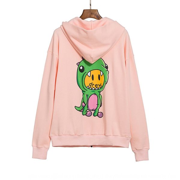 

мода привлекла новое смайлик лица dinosaurprint и горе с капюшоном мода привлекла новый смайлик dinosaurprint мужчин и женщин свитера на мол, Black