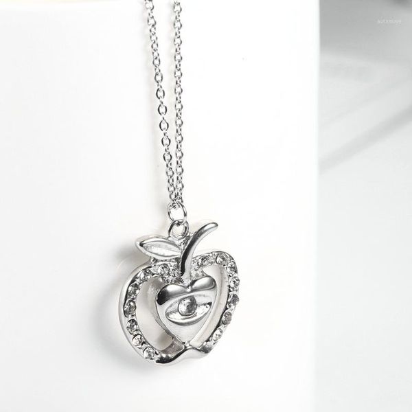 

couple necklace women's stainless steel heart shaped jewelry long necklace zirconia fashion lady weddig set1, Silver