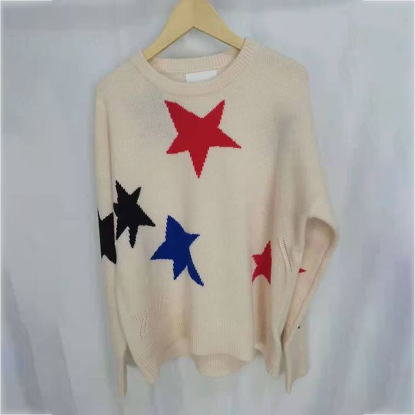 

new color stars cashmere sweater women spring long sleeve round neck soft knitted pullovers casual vintage cozy sweaters 2021 enul, Black