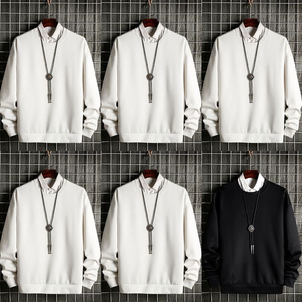 

new men's korean round neck trendy in spring and autumn 2020fashionableloosesolid color men's wear opcoat 1aqku, Black