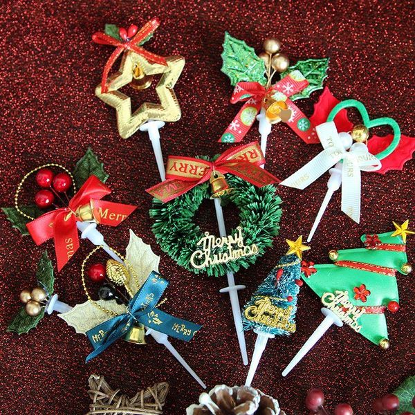 

1 pc merry christmas cake er christmas tree santa claus wreath cupcake er for new year party dessert decorations xmas