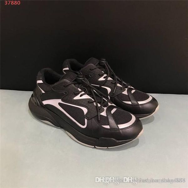 

men mesh black and white splice mixed color sportswear casual shoes low-lace-up platform sneakers with high-end packaging