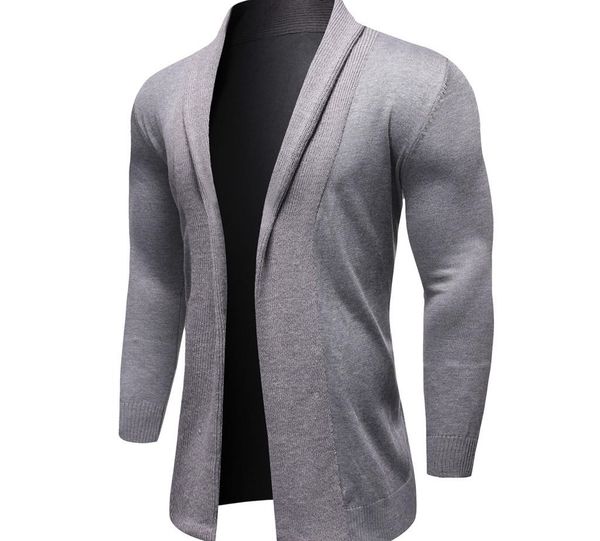 

2019 autumn casual men's sweater solid slim fit knitwear trench coat mens sweaters men cardigan long sleeve outwear homme -2xl, White;black