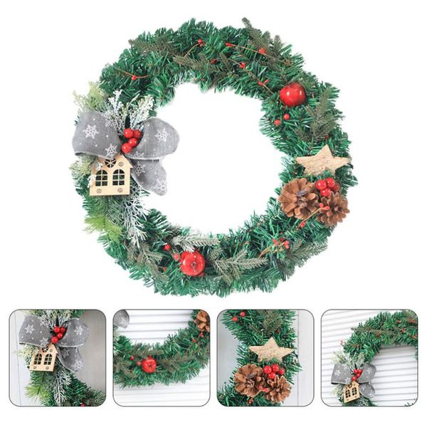 

1pc simulation wreath door hanging wreath pine needle decor rattan ring for party festival wall
