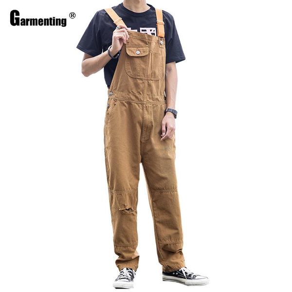 

men's jeans 2021 summer fashion casual demin overalls loose pantalons leisure suspender trousers khaki men jumpsuits, Blue