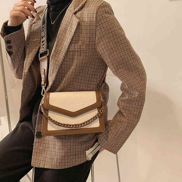 

2022 factory outlet korean texture female fashion contrast color chain messenger single shoulder portable small square bag r3zm 9xeb