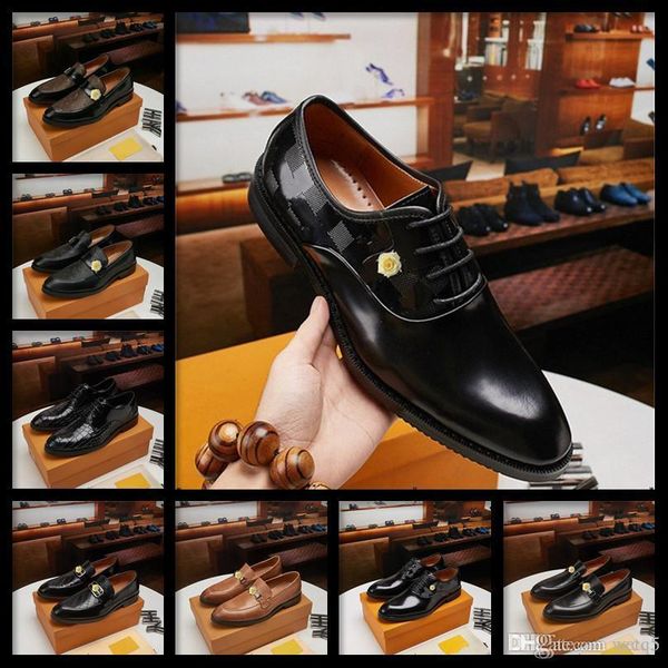 

mi fashion men wedding shoes office shoe luxury designer mens formal flats shoes men classic business leather men dress shoes 33, Black