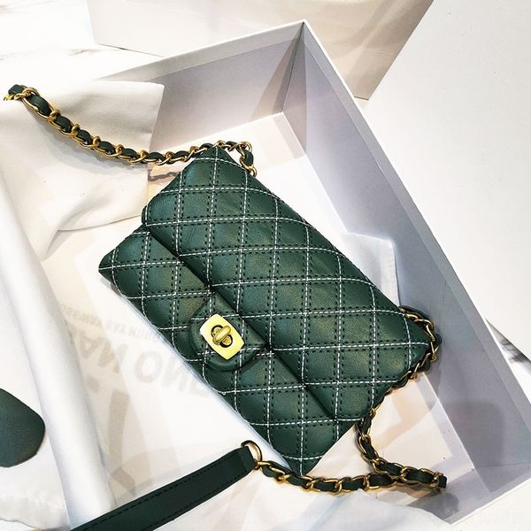 

7gr6n women's autumn new 2020 lipstick rhombus bag graceful shoulder messenger cute mini chain lipstick bag lqnsr