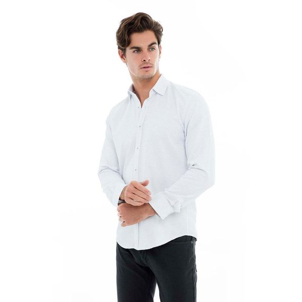 

men's casual shirts buratti long-sleeve shirt male 50121, White;black