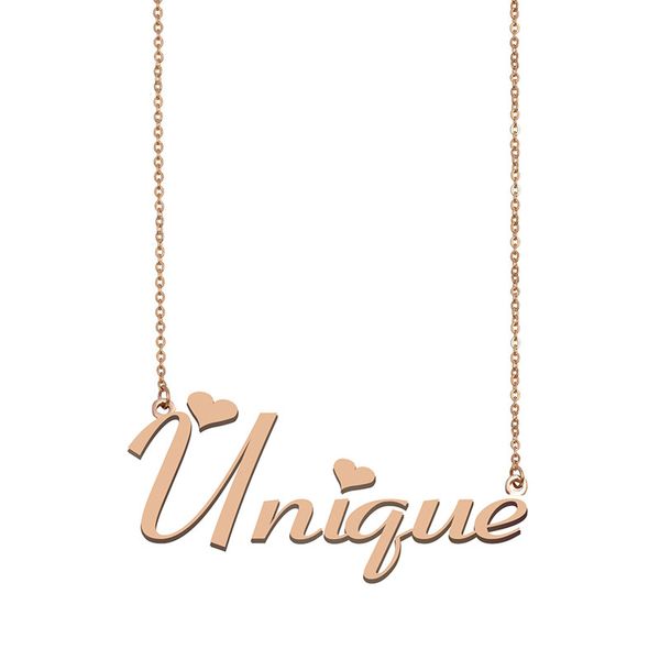 

Unique Name Necklace Custom Nameplate Pendant for Women Girls Birthday Gift Kids Best Friends Jewelry 18k Gold Plated Stainless Steel, Silver