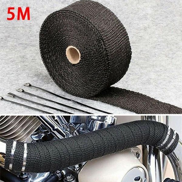 

5m glass fiber tape auto motorcycle exhaust pipe wrap insulation degrees temperature cotton insulation heat wrapped tap1