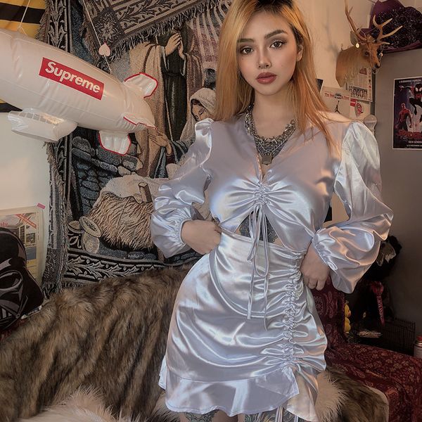 

2021 silver for the autumn vintage woman street clothes party dress ijsr, Black;gray