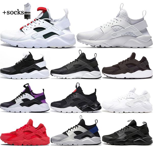 

new huaraches 4.0 1.0 fashion men women running shoes black purple white green red sports sneakers mens trainers 36-45