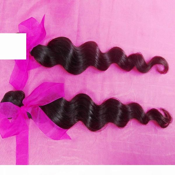 

2 bundles virgin indian loose curls thick bundles pink ribbon lovely texture buy now, Black