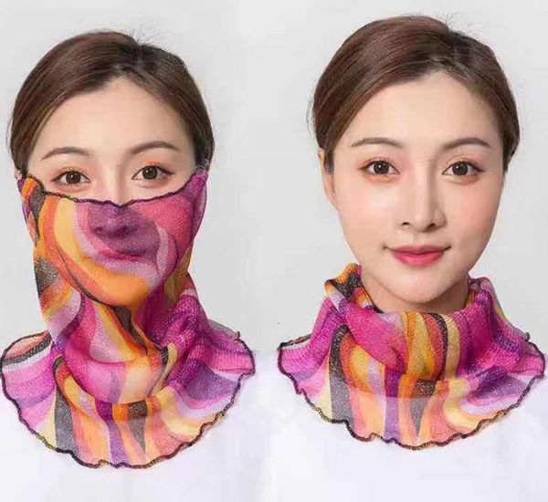 

sunscreen small hooded bib summer female thin silk protection wild neck cover mask multifunctional ring scarves women scarf