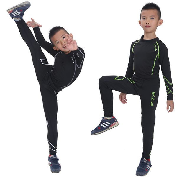 

men's long sleeve quick drying children's elastic football basketball bottoming suit training tights, Gray