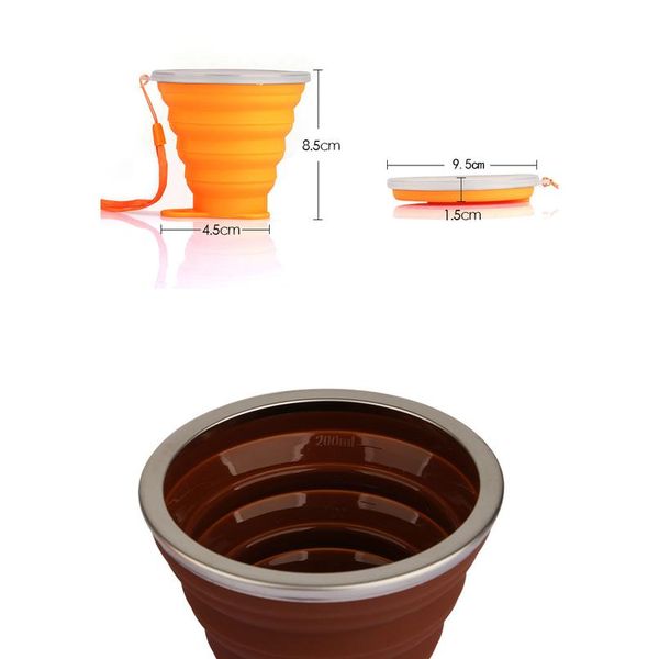 

270ml creative travel cup sile folding cup outdoor telescopic retractable collapsible coffee cups sport water cups bbyqbv