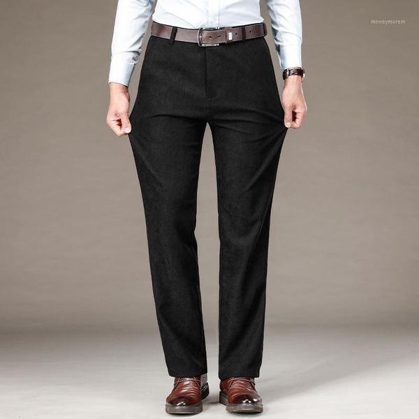 

men's pants men's straight fit loose casual 2021 business fashion black stretch office baggy work trousers male brand1