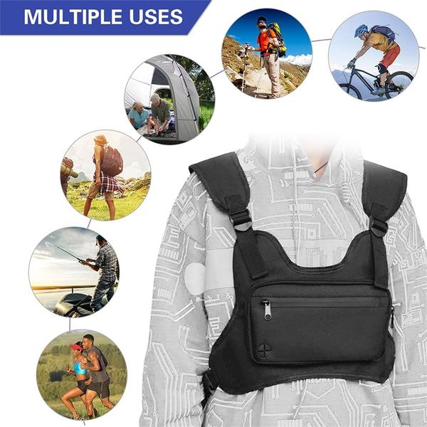 

black friday multifunctional chest w/ wide reflective strips outdoor backpack for fishing mountaineering cycling camping hiking city bag