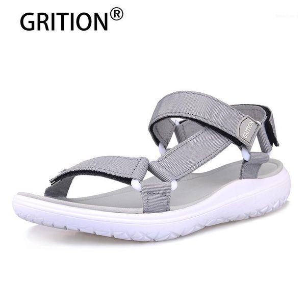 

grition women sandals fashion summer lightweight beach ladies flat platform casual walking shoes comfortable blue gray green new1, Black