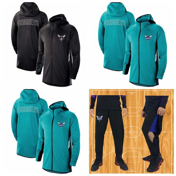 

men charlotte hornets outdoor sports clothing hoodie,basketball team zipper salute casual warm-up jumper, Blue;black