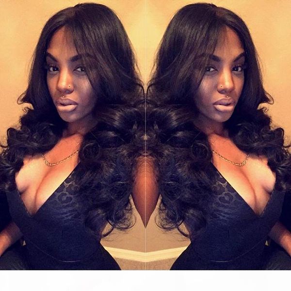 

loose wave brazilian human hair lace front wig glueless full lace wig with baby hair natural hair line, Black;brown