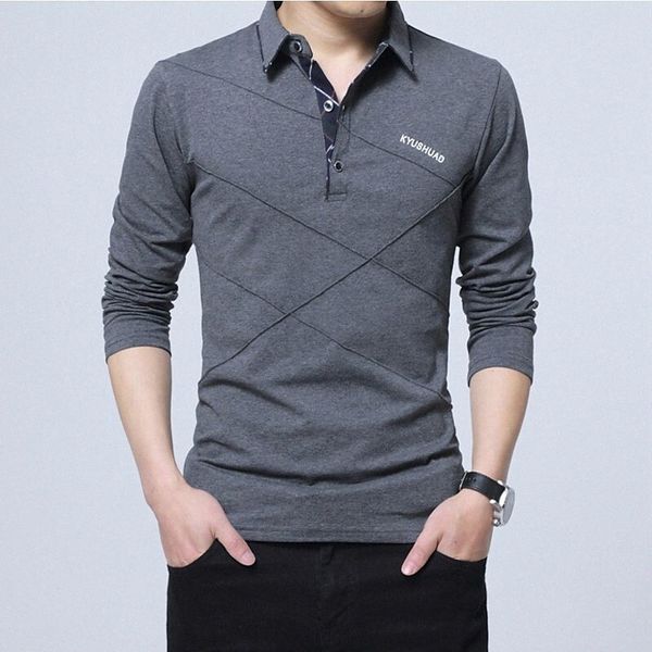 

men's golf shirt solid color collar street daily button-down long sleeve cotton business simple casual comfortable white black gray /