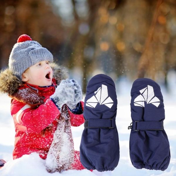

ski gloves 1 pair children winter warm windproof non-slip snow mittens