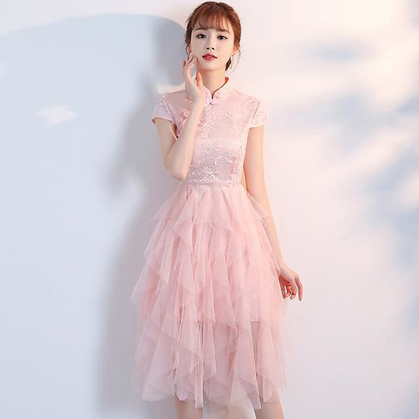 

new summer knee-length sweep train a-line lace cute elegant floral print lace cocktail dresses women cocktail dress, White;pink
