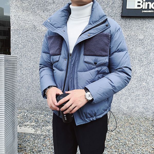 

New Masculino-roupa 2021 Acolchoada Outono-inverno Novo Emagrecimento e Veludo Retalhos De Algodo-acolchoado Casuais Juventude NVAT, Black
