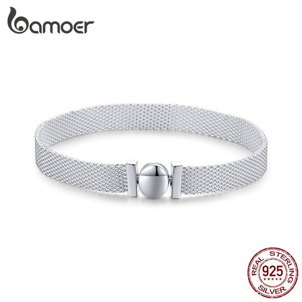 

bamoer 100% real sterling silver 925 reflexions bracelet watch bracelets for women european luxury fine jewelry scx110 1028, Black