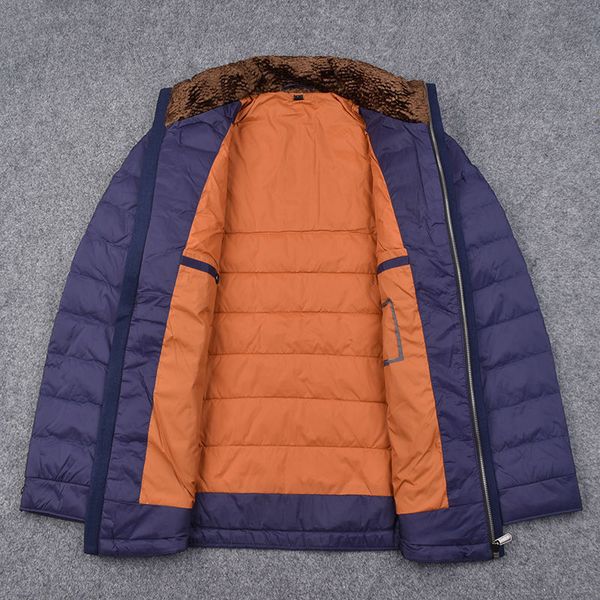 

super quality down jaet counter men's winter warm wool collar windproof coat, Black