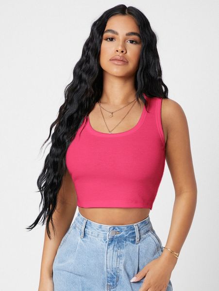 

rib-knit crop tank t7gu#, White