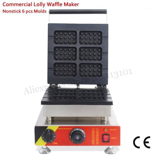 

bread makers commercial rectangle lolly waffle maker nonstick cake machine 6 molds 110v/220v 1500w ce approval for restaurants1