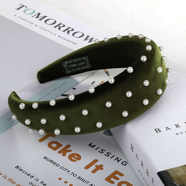 

new design fashion pearls hairband headband for women elegant hair band padded hair winter accessories hair jewelry rhinestone headband, Silver
