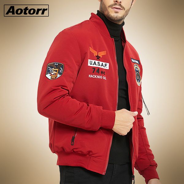 

military tactical jacket male army ma-1 flight bomber coats men baseball varsity college pilot force waterproof winter jackets 201106, Black;brown