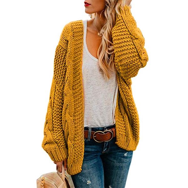

open front cardigan sweaters winter autumn woman sweater knitted long sleeve cardigan casual outerwear cardigan women y200106, White;black