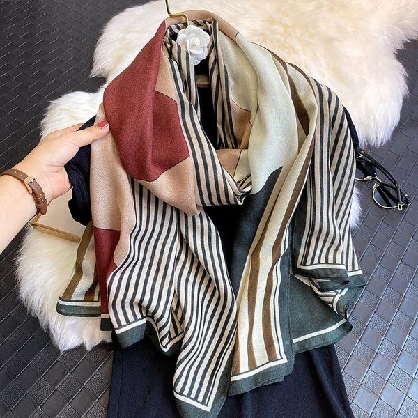 

женщины дизайн хлопок шарф lady пашмины шали палантины хиджаб шарфов платки женский bufanda геометрическая печать оголовьем 2020 новый bbygs, Blue;gray