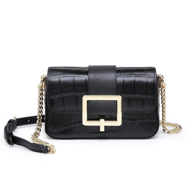 

2020 winter new crocodile square buckle bag fashion shoulder cross-body women's bag