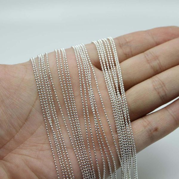 

5m lot 1.2 1.5 2 mm metal ball bead chains bulk gold black link chains for diy necklaces bracelets jewelry making supplie h jllnhy, Silver