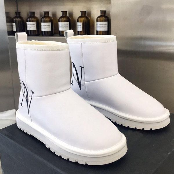 

новая зима женщины сапоги повседневная теплая шерсть натуральная кожа тавра boots ботинки женщин скольжения на круглый toe клинья снег, Black