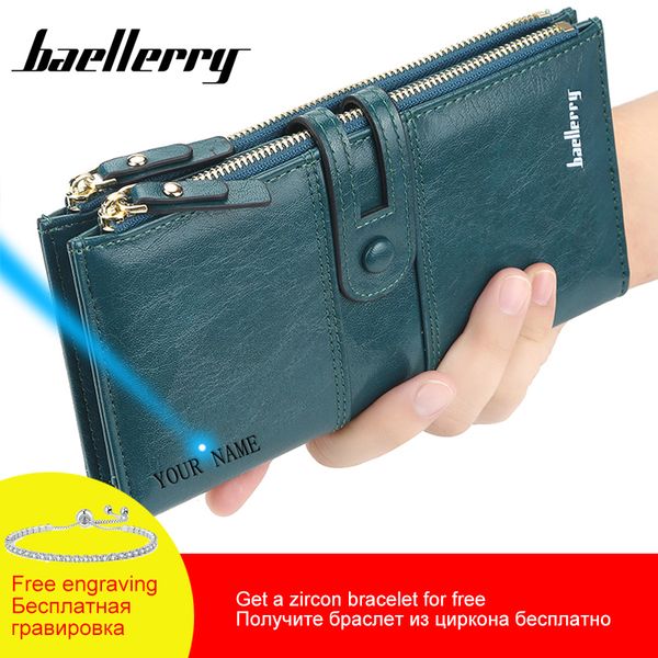 

baellerry новой fahion женщина wallet домработница дизайнер женщины длинные бумажники и кошельки кожа дама тонкий кошелек