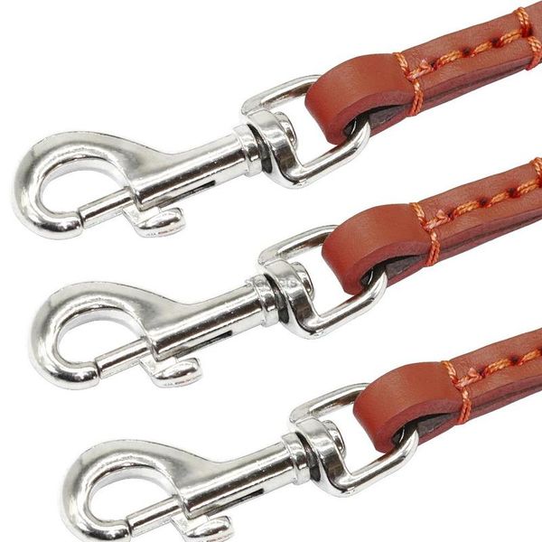 

three way no tangle puppy dog leash coupler leather triple dog leash lead tangle for walkin bbygyv