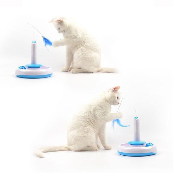 

cat toy cat puzzle pet fun electric automatic rotating play interactive iq training toys plush for kitty cat scratching toy look