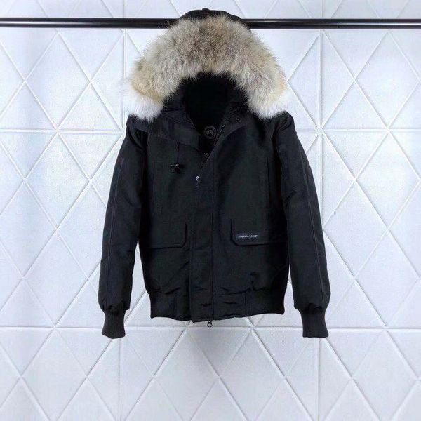 

luxury top гусь качество с реальным волчьего меха вниз coatman новый gnaeewr женщины guse замок черный синий серый пуховик зимнее пальто par, Black